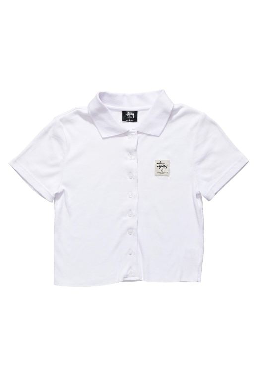 Stussy Womens Markham Rib Shirts White - BZUHJ1480